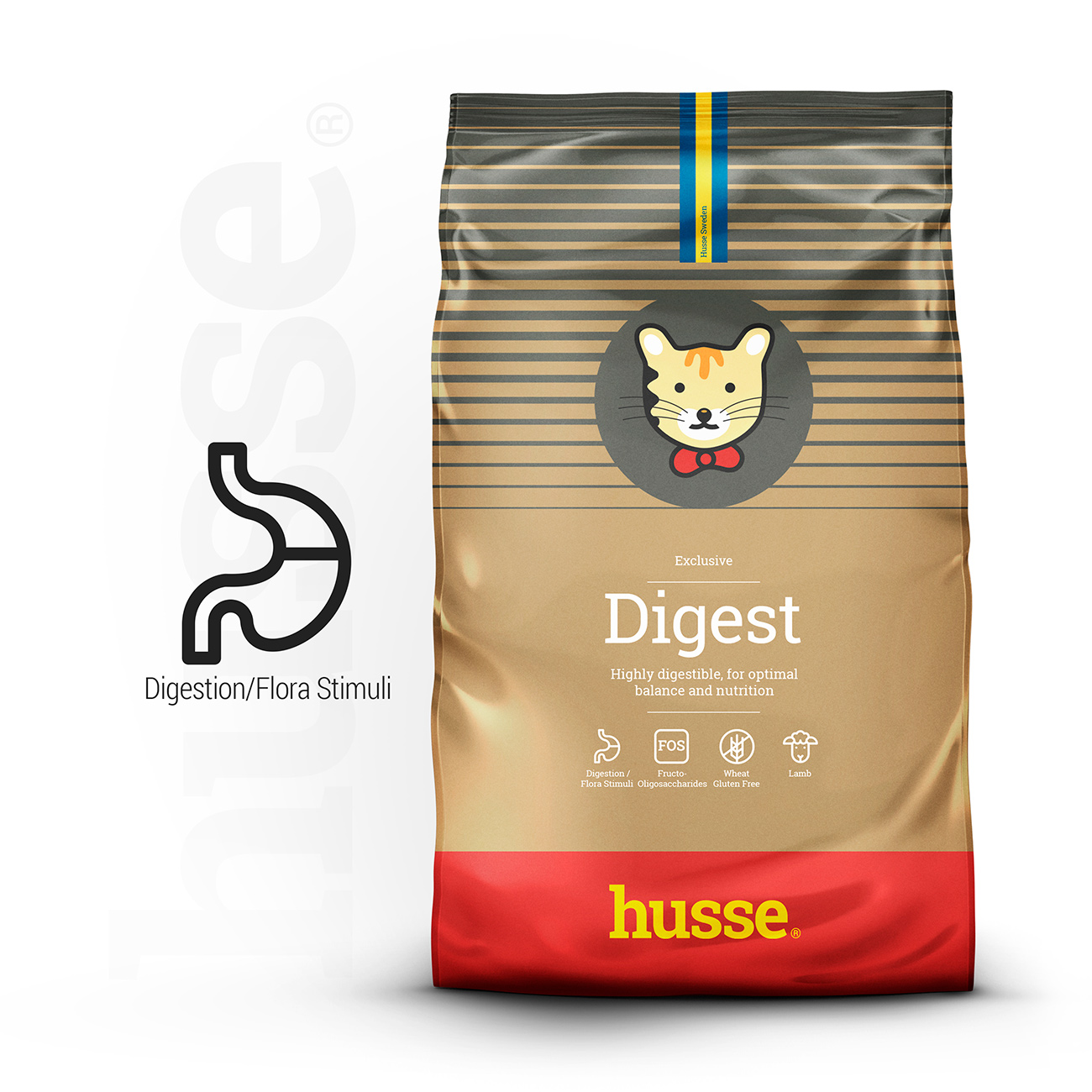 Husse Exclusive Digest karma sucha bezglutenowa dla kotów 7 kg
