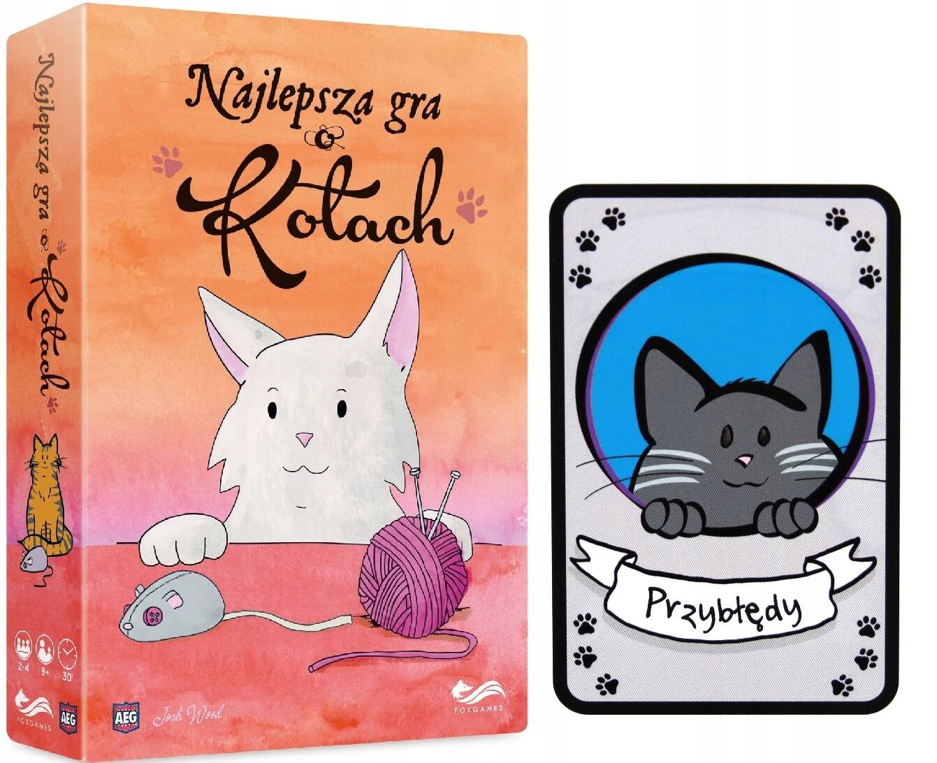 2w1 Najlepsza Gra O Kotach planszowa +dodatek Rozszerzenie Przybłędy