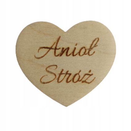 

Serce z grawerem sklejka 3cm Anioł Stróż 10 sztuk