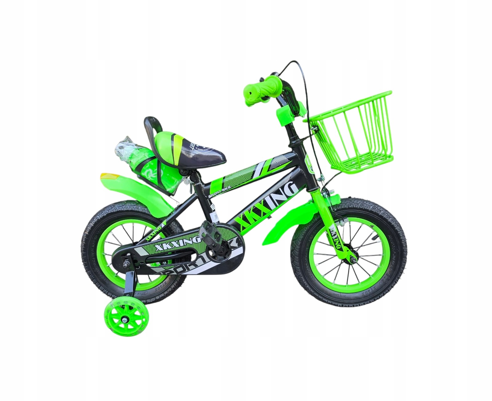 Rower Dziecięcy Rowerek 12 Cali Dla Dziecka Chłopca Koszyk Zielony