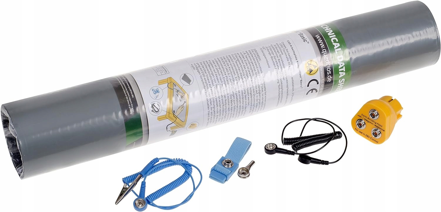 Mata ESD antystatyczna 55x55cm z kablem i opaską. Waga produktu z opakowaniem jednostkowym 1.2 kg