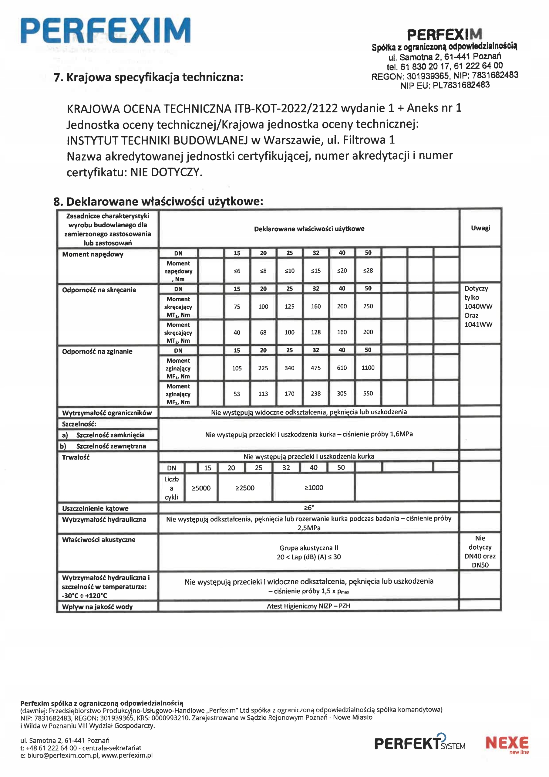 PERFEXIM ZAWÓR KULOWY WODNY MOTYLEK DO WODY DN20 3/4" WW Rodzaj kulowy