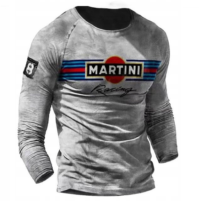 

M Koszulka Long Sleeve Vintage Casual Nadruk 3D