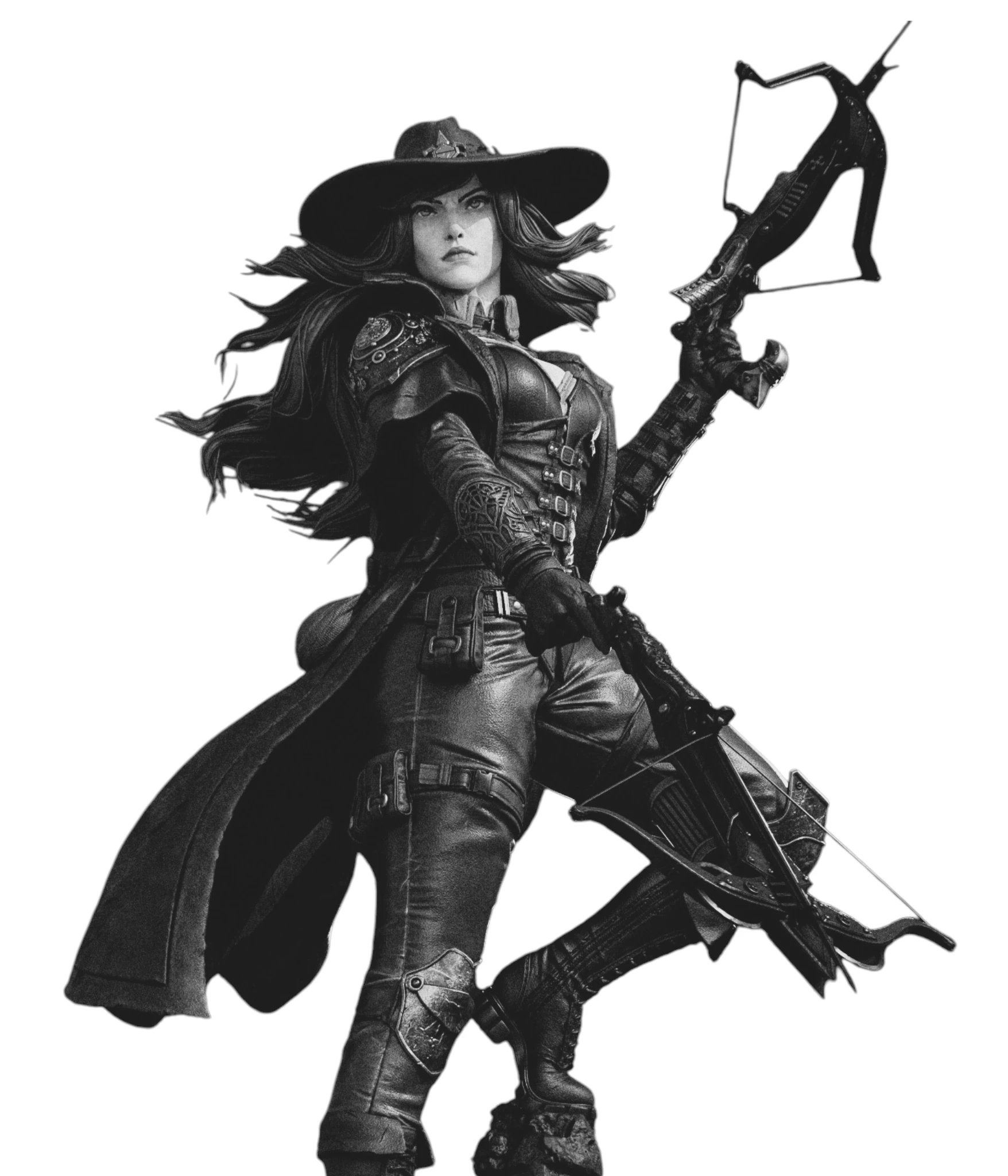 Figurka na malování Witch Hunter 42 cm Pryskyřice 3D tisk /16k Fanart