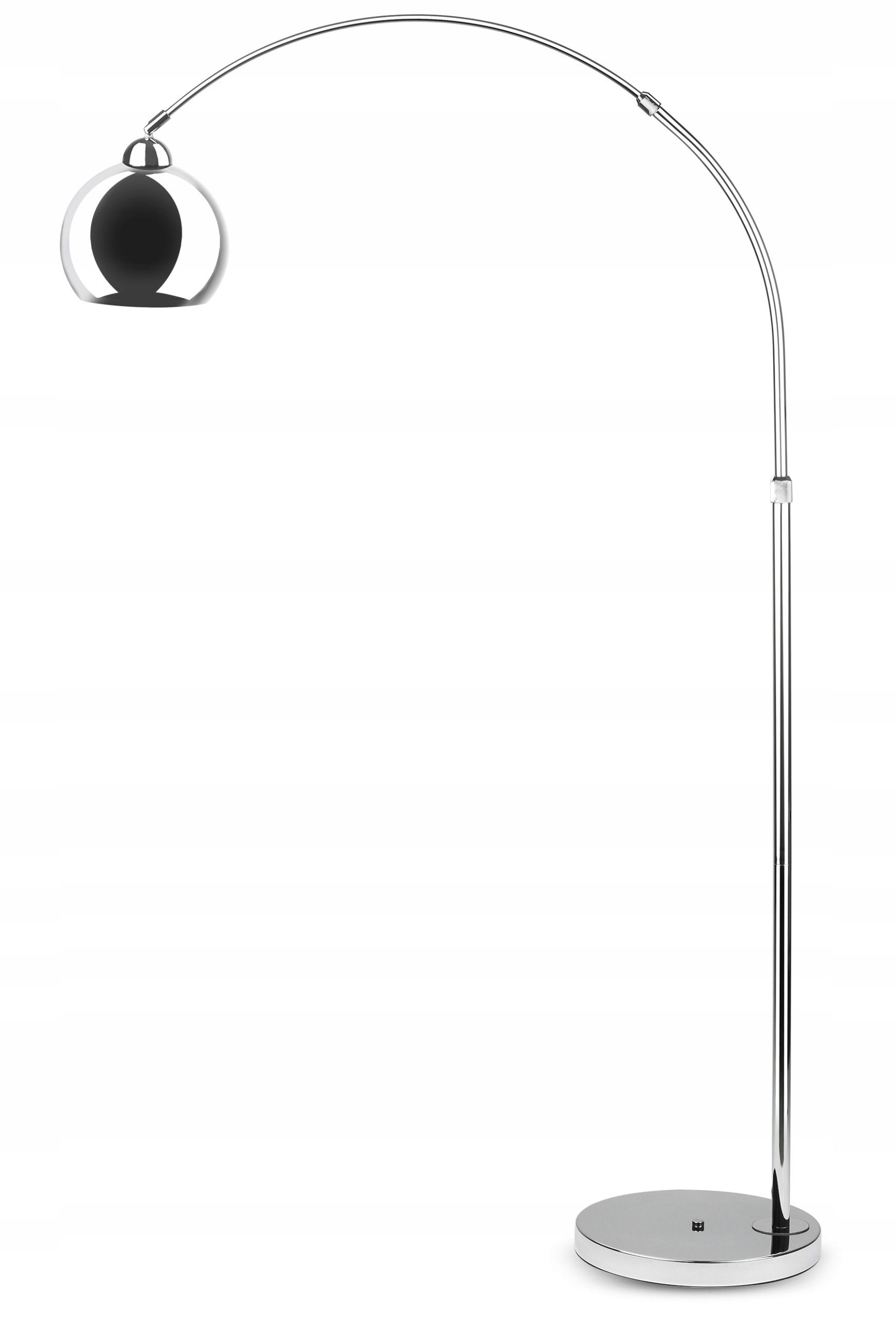 Nowoczesna Lampa Podłogowa Kula Chrom Stojąca Łukowa E27 Metalowa Glamour