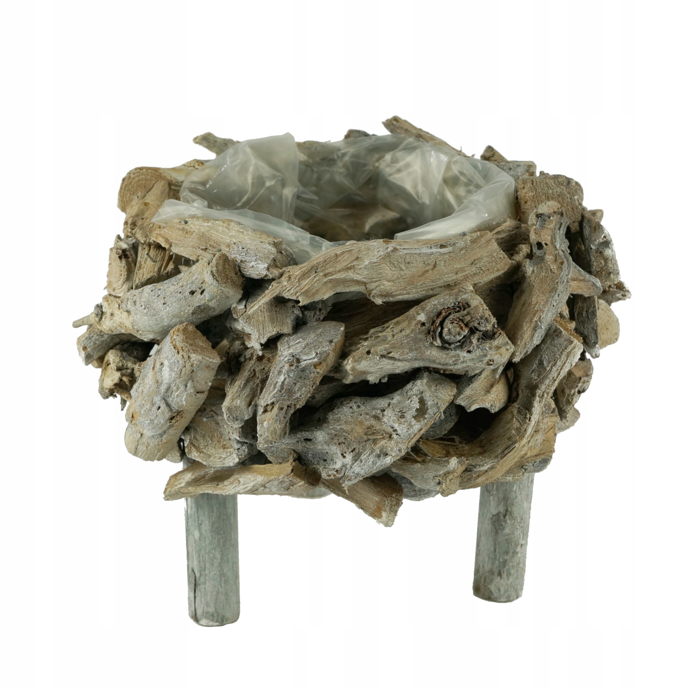 

Drewniana osłonka na doniczkę na nóżkach 25 cm