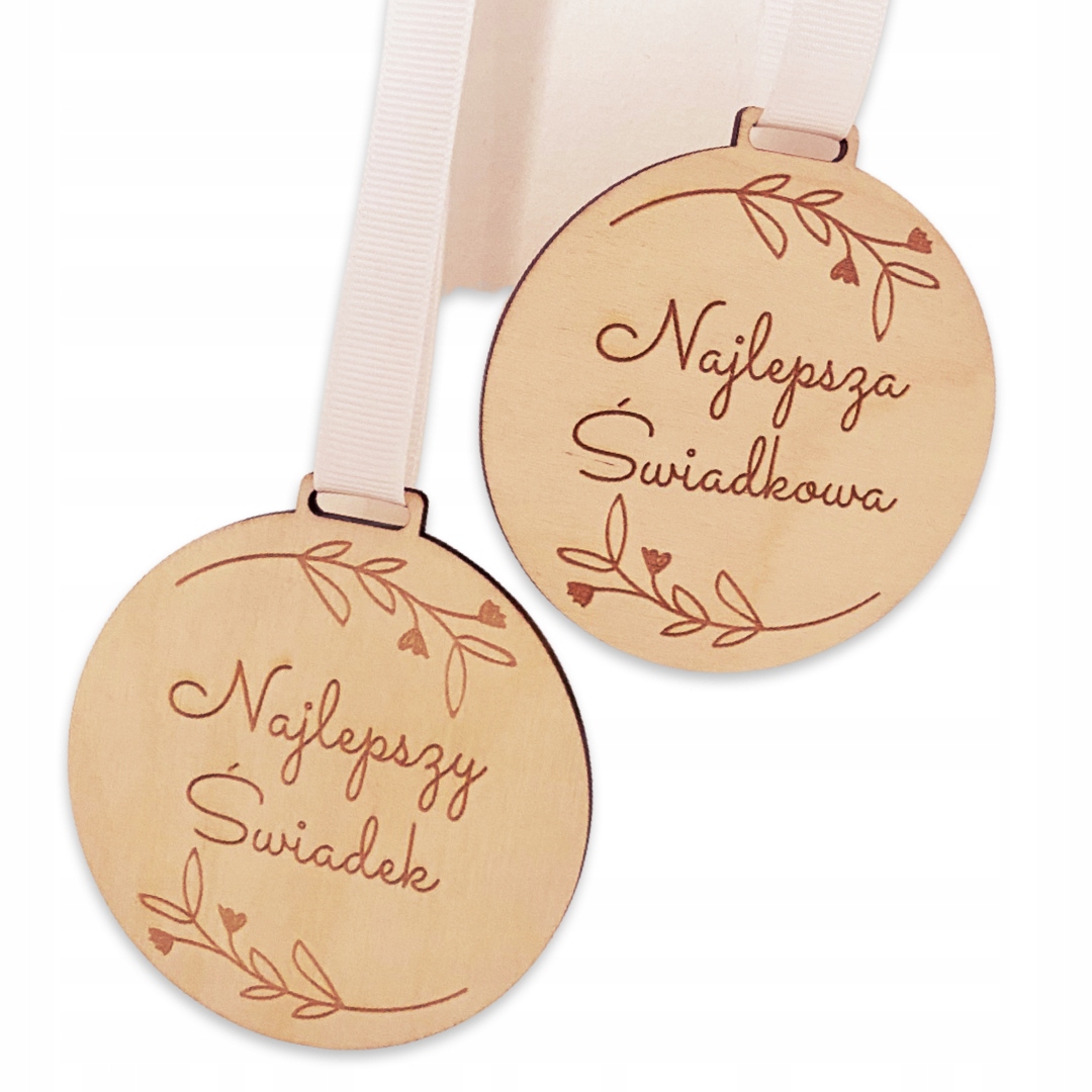 

Medal dla najlepszej świadkowej i świadka zestaw