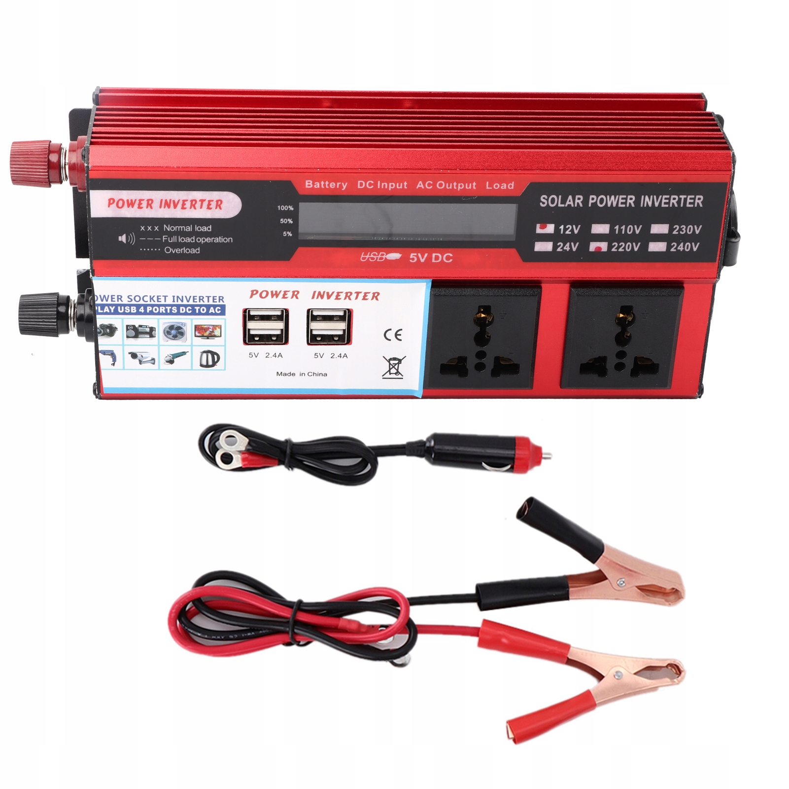 1500 W Automobilový Menič Napätia DC12V To Ac 220-240V 4USB
