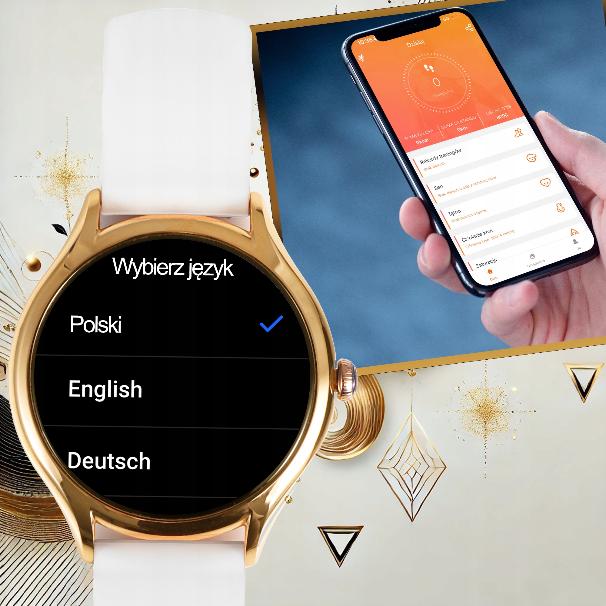 SMARTWATCH DAMSKI ZEGAREK PL MENU POWIADOMIENIA ROZMOWY SMART WATCH 3 PASKI Model inny