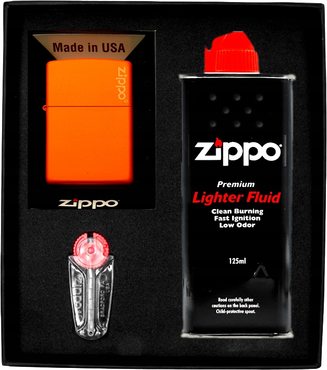 Zestaw ZIPPO ORANGE MATTE LOGO prezentowy*nr1