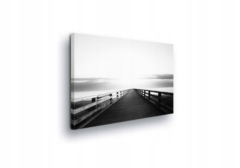 Obraz 100x75 Molo most oceán moře voda obloha klid minimalismus monochromie