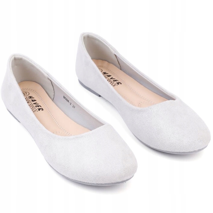 

Balerinki damskie srebrne wsuwane lekkie wygodne