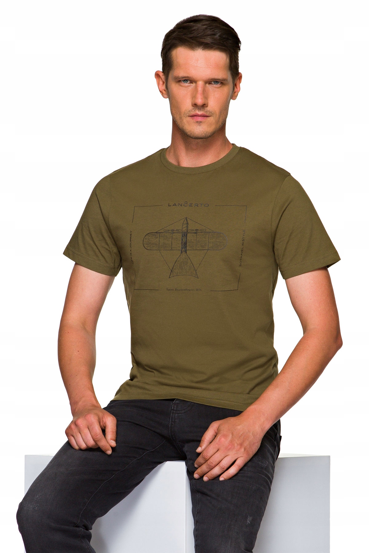 

Lancerto Koszulka T-shirt Męska Khaki Rory L