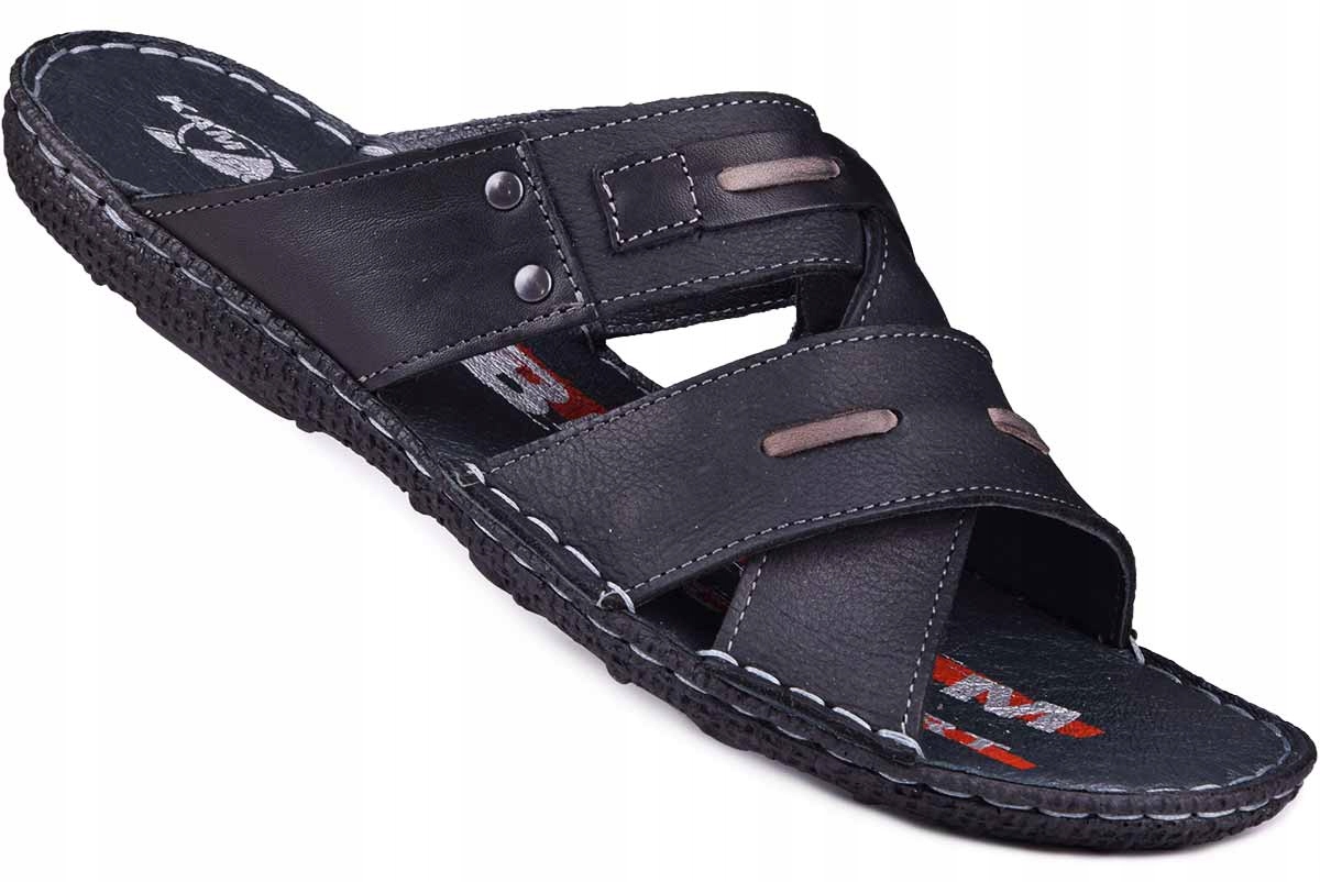 

Klapki męskie skórzane kapcie pantofle KamPol r.39