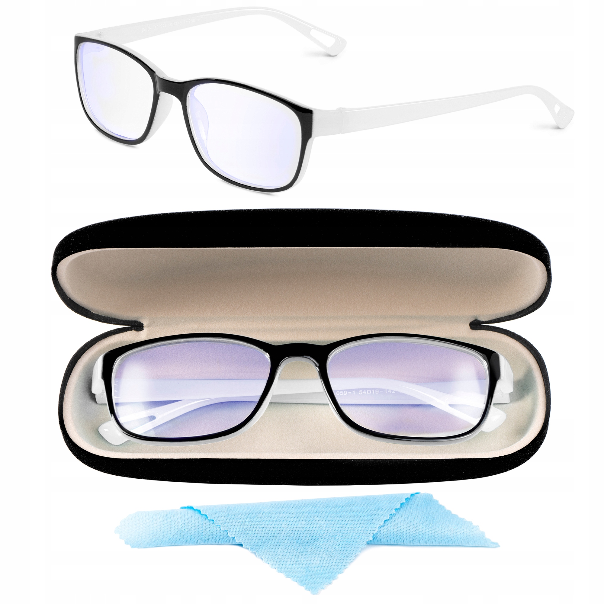 Okulary DELI Zerówki Klasyczne Uniseks do Pracy Filtr Blue Control +ETUI