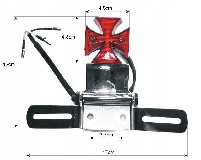 TYLNA LAMPA TYŁ LED CZERWONA KRZYŻ MALTAŃSKI E11 Producent Motolp