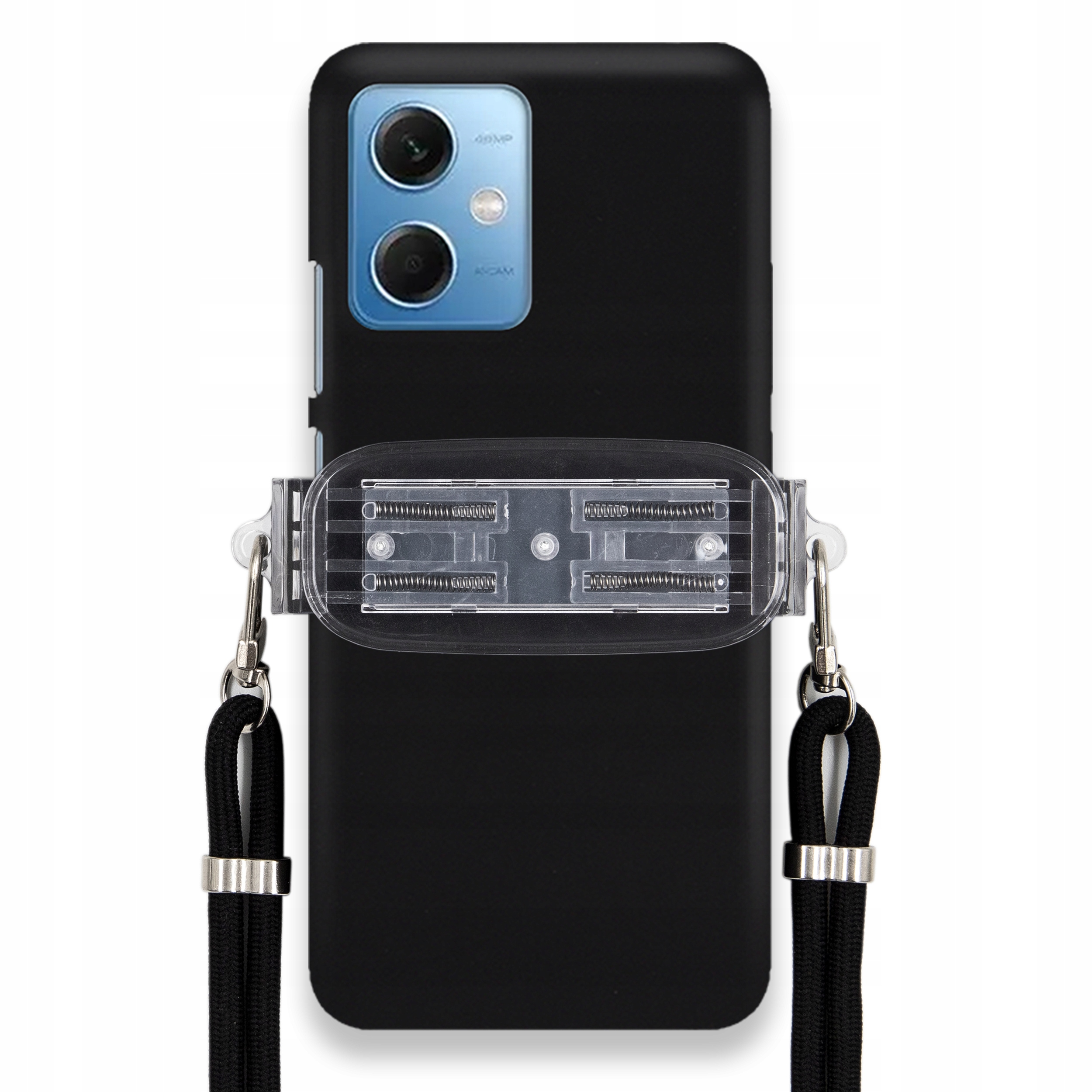 Pouzdro Pro Xiaomi Redmi Note 12 5G Matný Pouzdro Univerzální Držák Černá Šňůrka