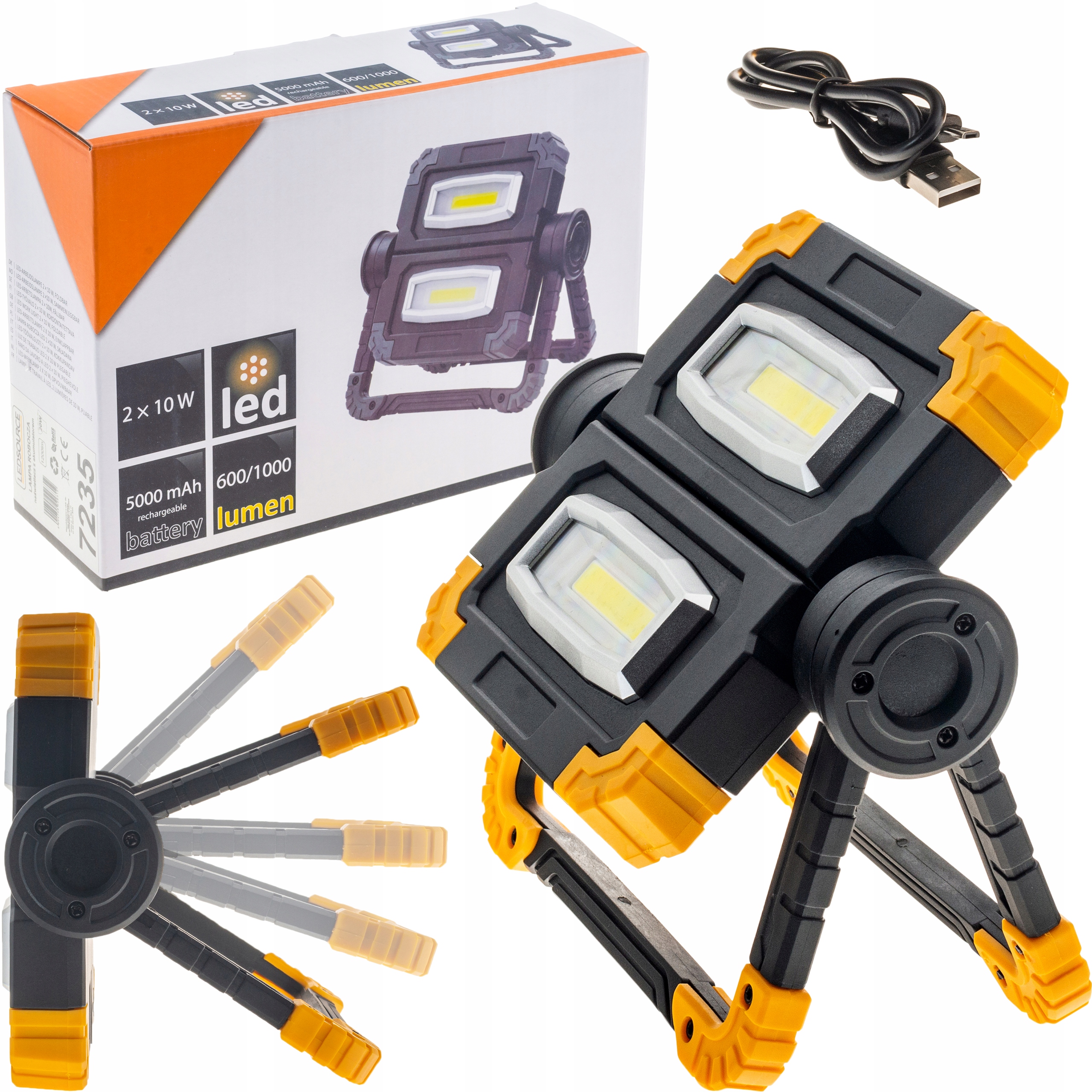 

Halogen Naświetlacz Led Cob 20W Akumulator 5000mAh