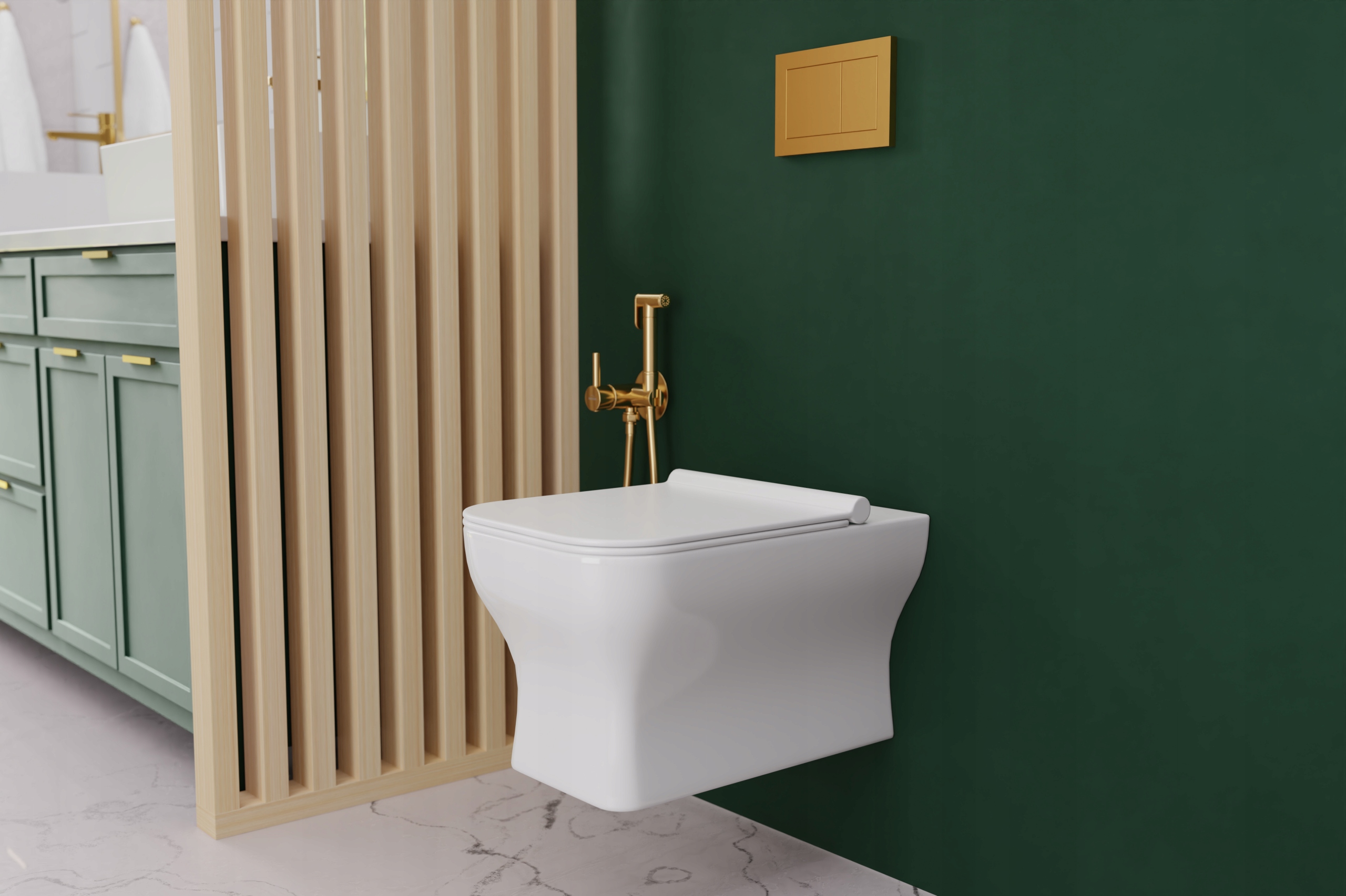 BATERIA BIDETOWA BIDETKA BIDETTA PODTYNKOWA ZŁOTA OSZCZĘDNY PERLATOR WĄŻ Linia Bidetka podtynkowa