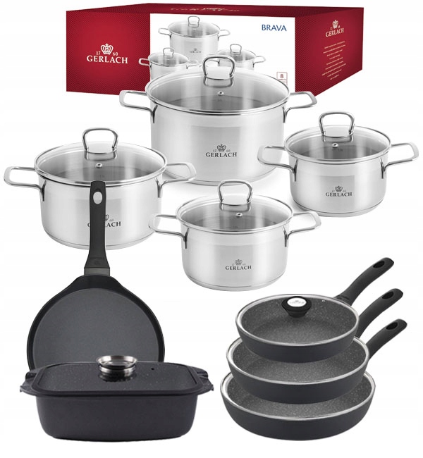 

Gerlach Brava Garnki+ Patelnie 20 24 28 +dodatki