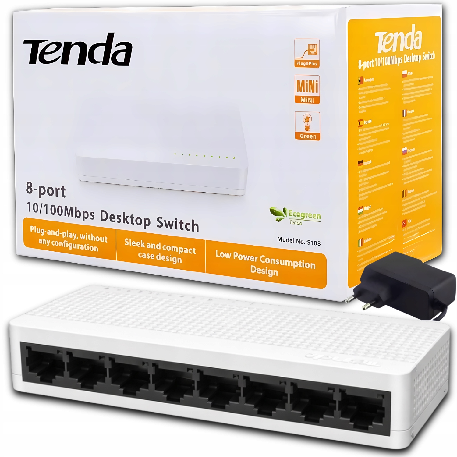 Switch Tenda S108 Ethernet 100Mbps 8 portowy