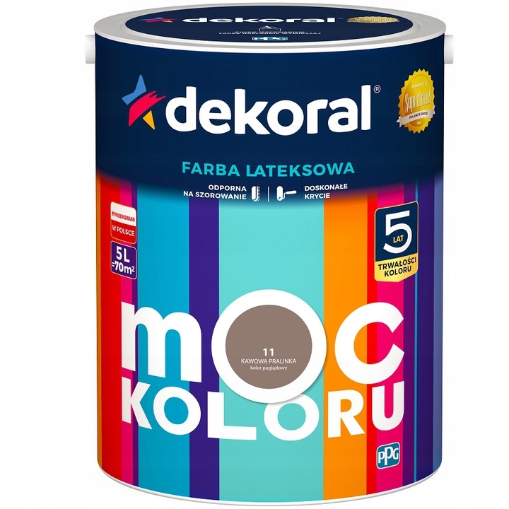 

Farba Dekoral Moc Koloru Kawowa Pralinka 2,5L