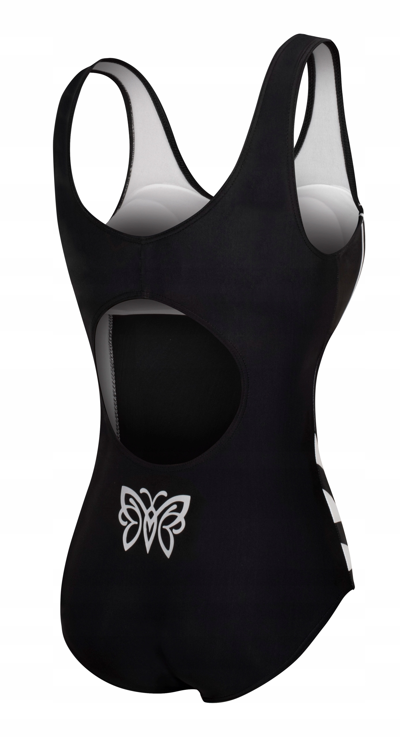 STRÓJ KĄPIELOWY JEDNOCZĘŚCIOWY KOSTIUM DAMSKI wyszczuplający czarny S 36 Linia regular