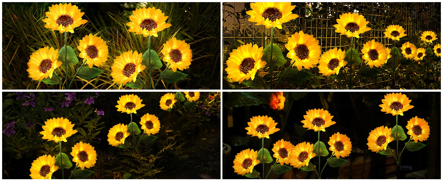 LAMPA SOLARNA OGRODOWA LED SŁONECZNIK 80cm Sztuczne Kwiaty Lampki Solarne Klasa efektywności energetycznej A