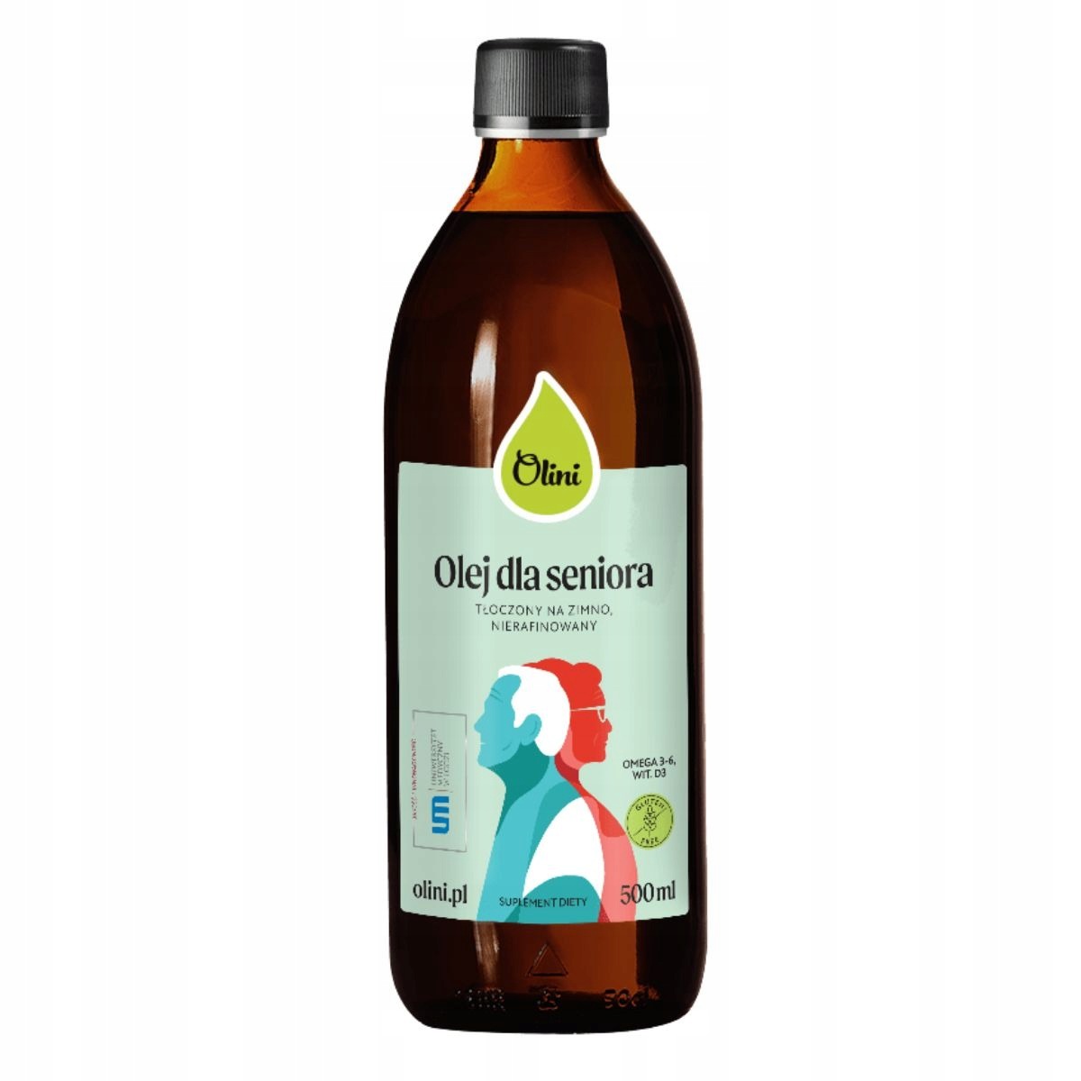 Olej dla seniora Olini 500 ml suplement diety z witaminą D3