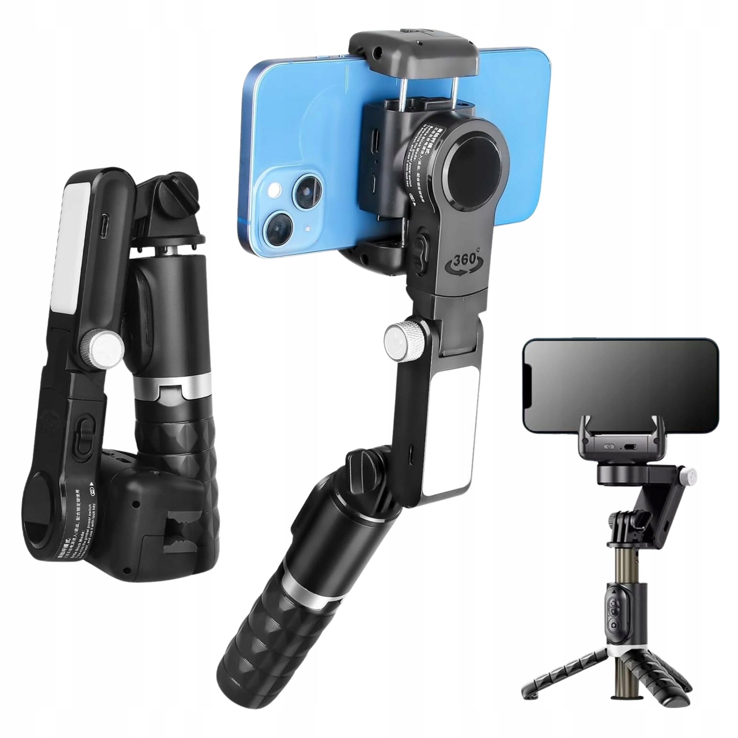 Gimbal pro telefon 2-osý stabilizátor obrazu selfie tyč stativ lampa