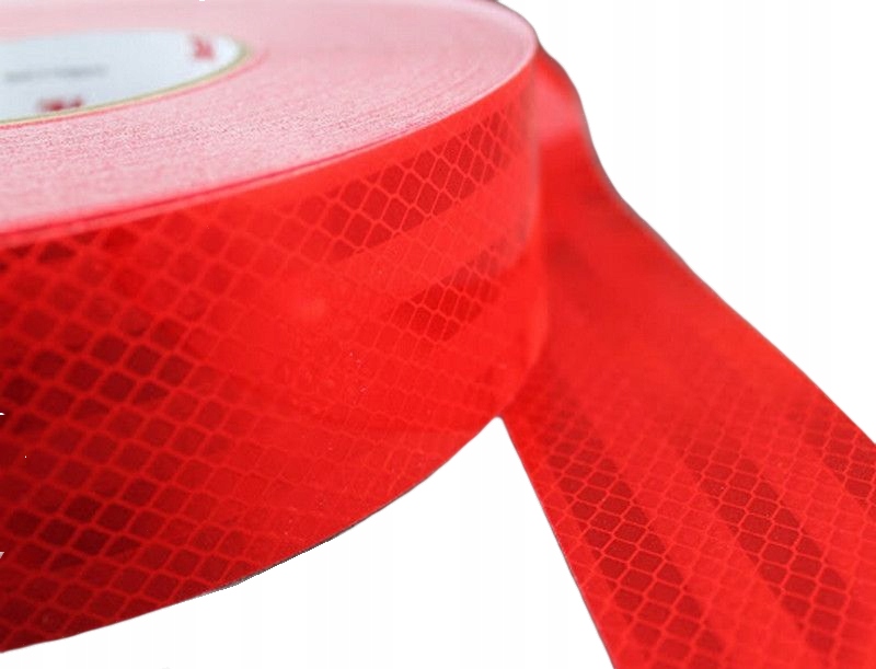 TAŚMA ODBLASKOWA SAMOPRZYLEPNA NAKLEJKA CZERWONA Długość 1000 mm