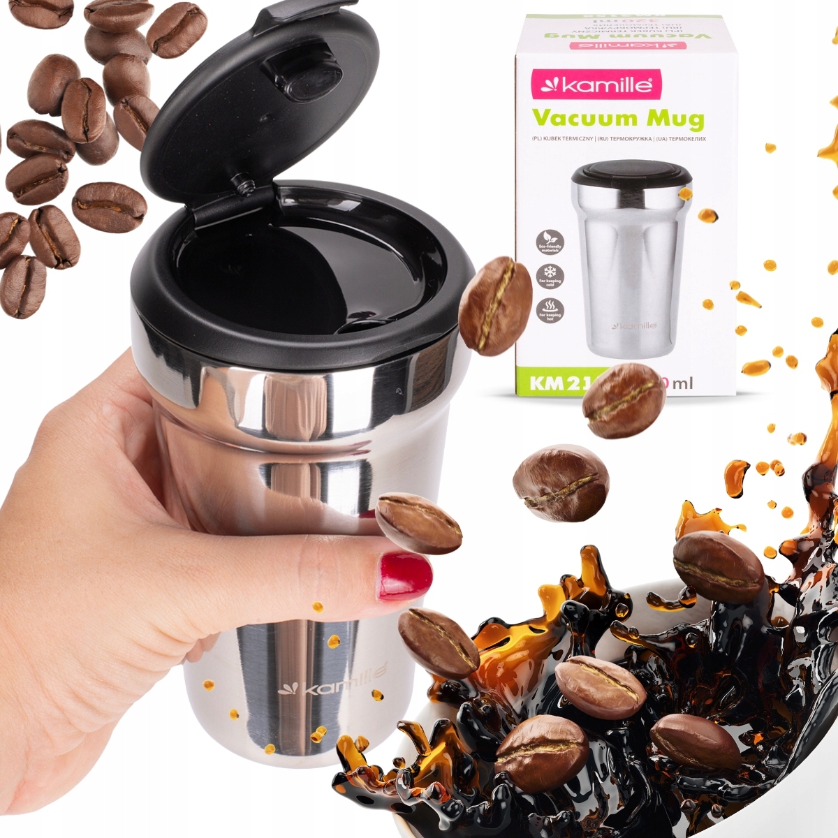 Kubek Termiczny Stalowy Termos Na Napoje idealny w podróży 320ml Kamille