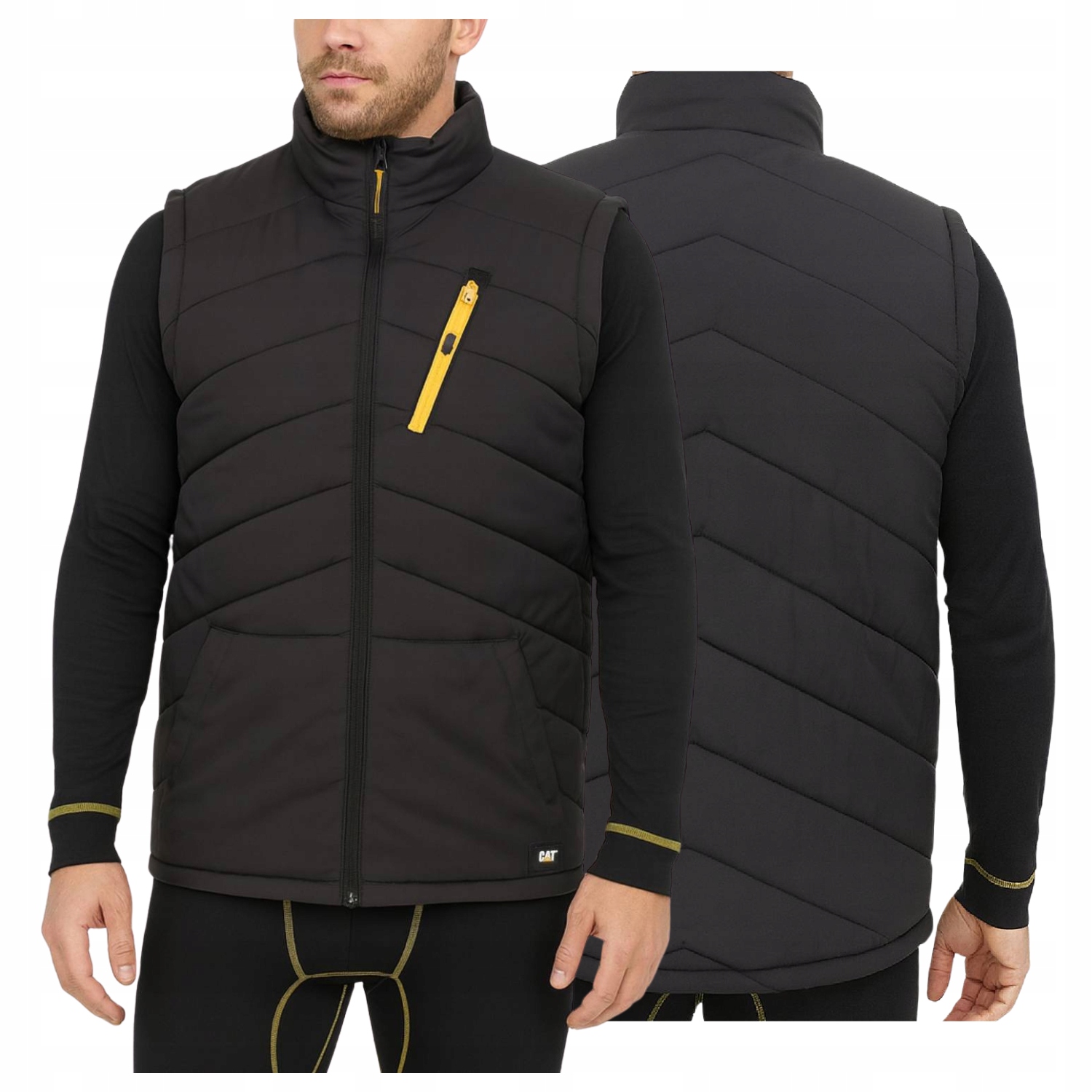 Pánská zateplená pracovní vesta Bozp Cat Essential Černá M