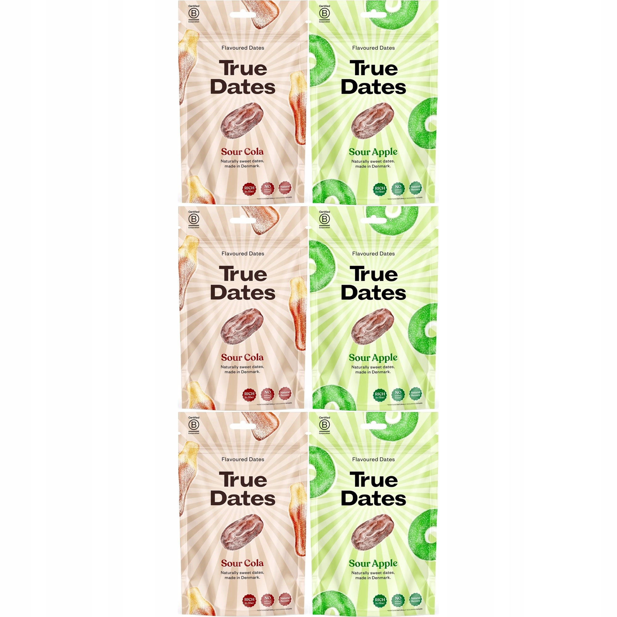 Zestaw kwaśnych daktyli True Dates MIX smaków 6 szt.