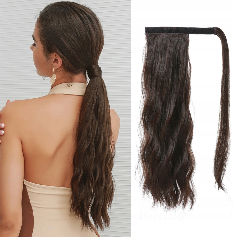 Hedvábný clip in Wrap Around Ponytail tmavý nugát