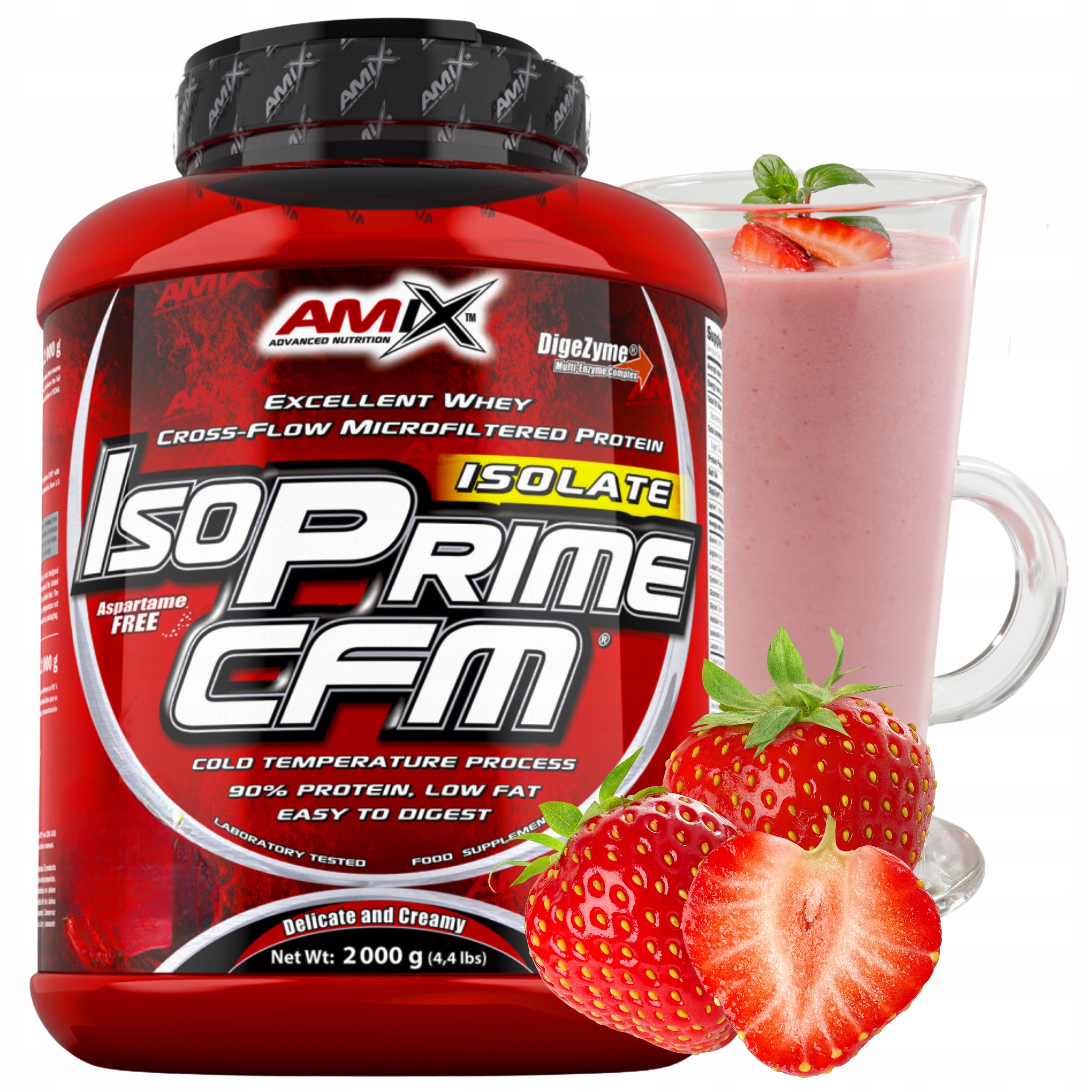 Protein Amix Isoprime Cfm 2 kg Wpi 90 Jahoda bez laktózy