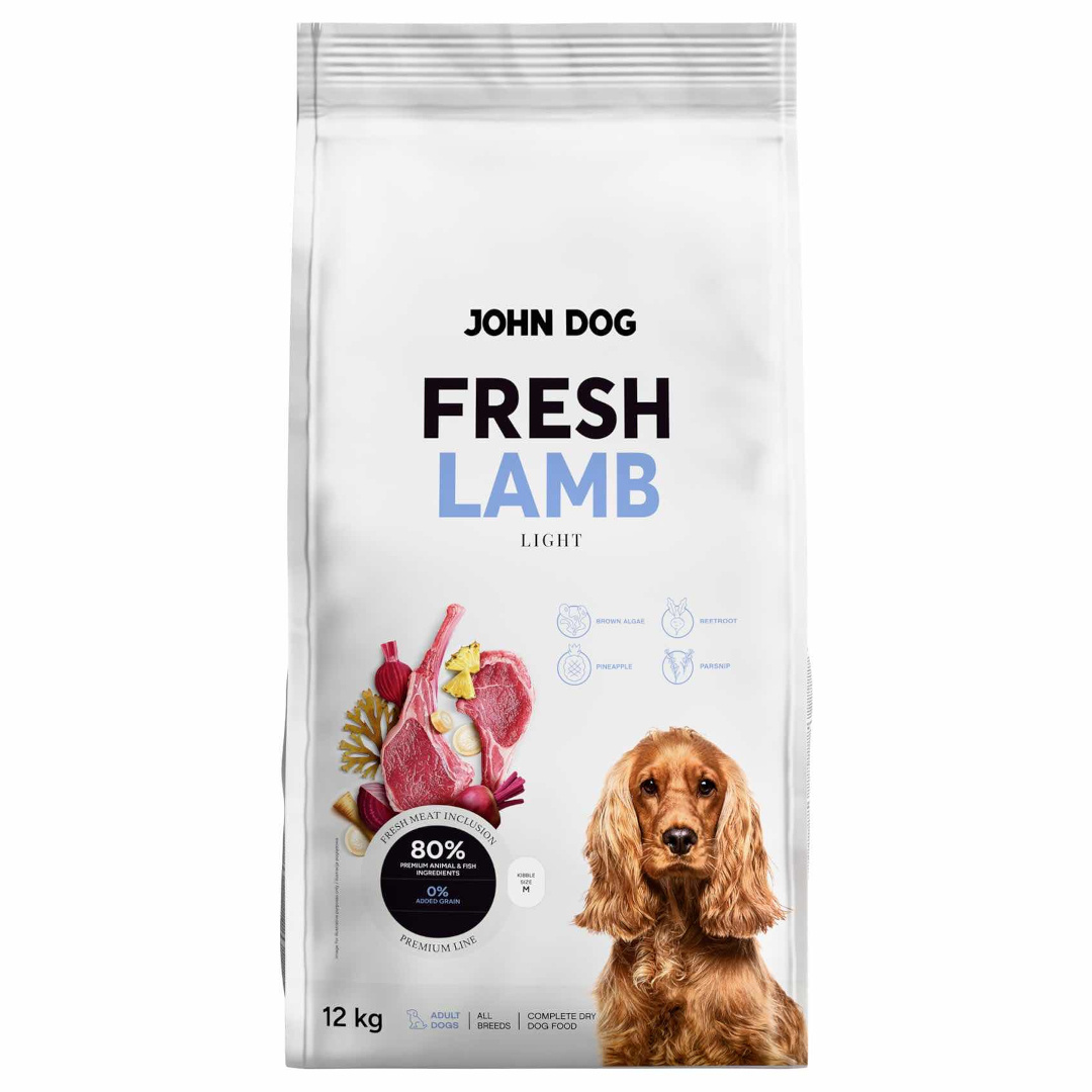John Dog Fresh Light 12kg Karma Dla Psa Z Jagnięciną Kontrola Masy Ciała