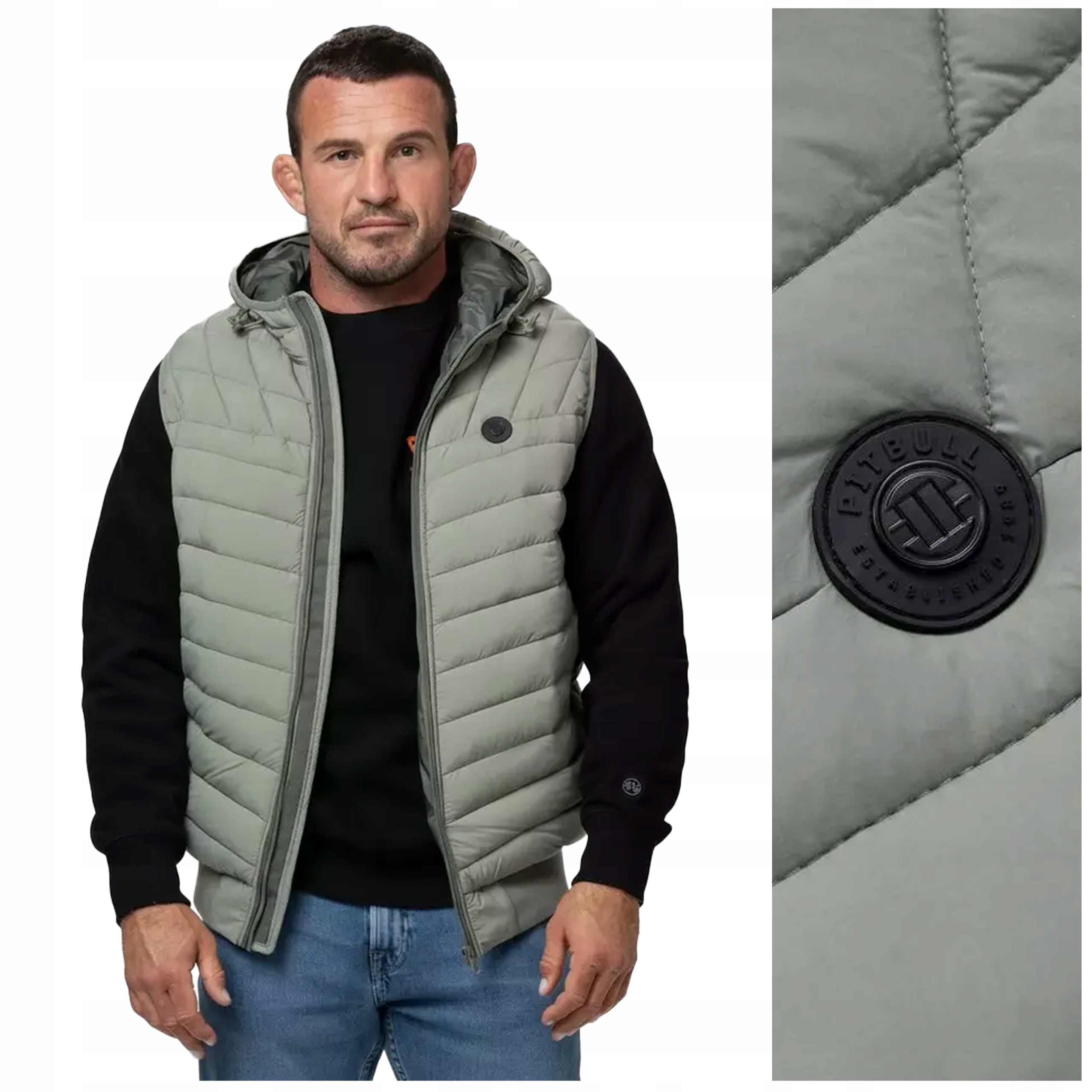 s kapucí Bunda Bez Rukávů s kapucí Pit Bull "naylor" vel. 3XL, šalvějová