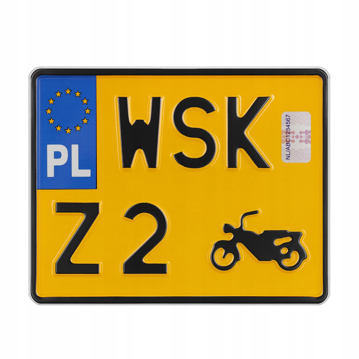 

Żółta polska tablica motor do ramki rejestracyjnej