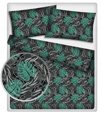 Komplet Povlečení Monstera Tyrkysová 200x240 CM