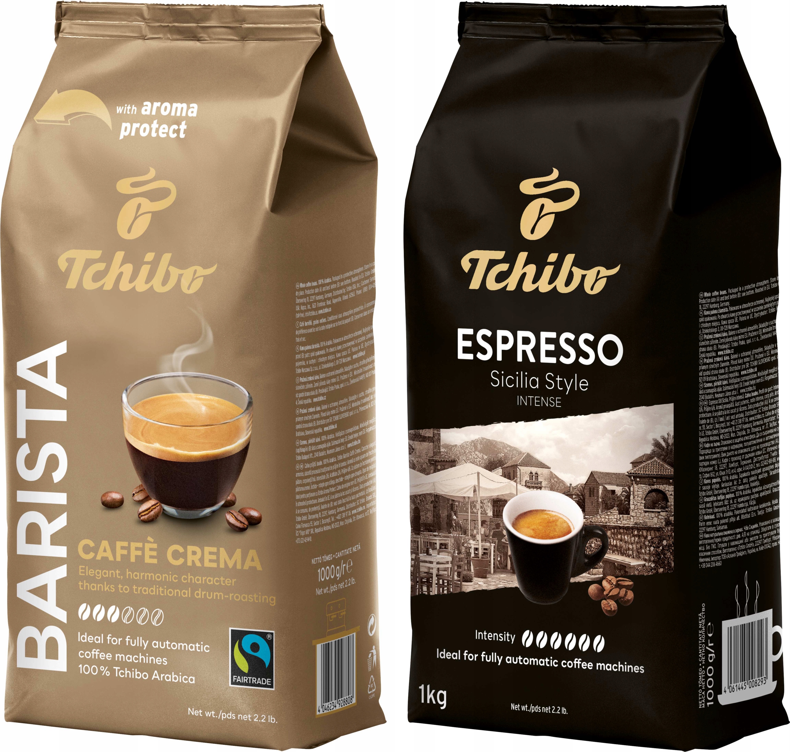 Levně Káva zrnková Tchibo Barista Crema a Espresso Sicilia Sada 2 x 1 kg