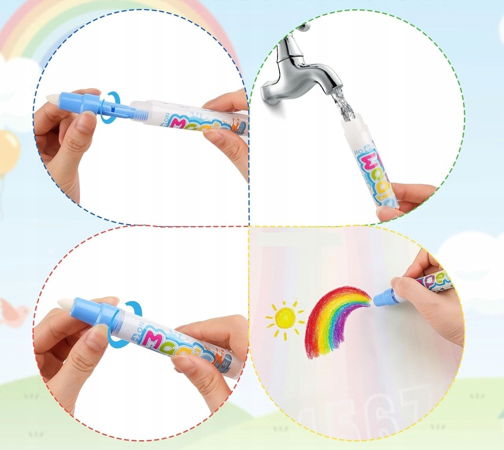 MAGICZNAMATA XXL do Malowania Wodą Duża Rysowanie wodą 27 EL. Mata Wodna Minimalny wiek dziecka 3