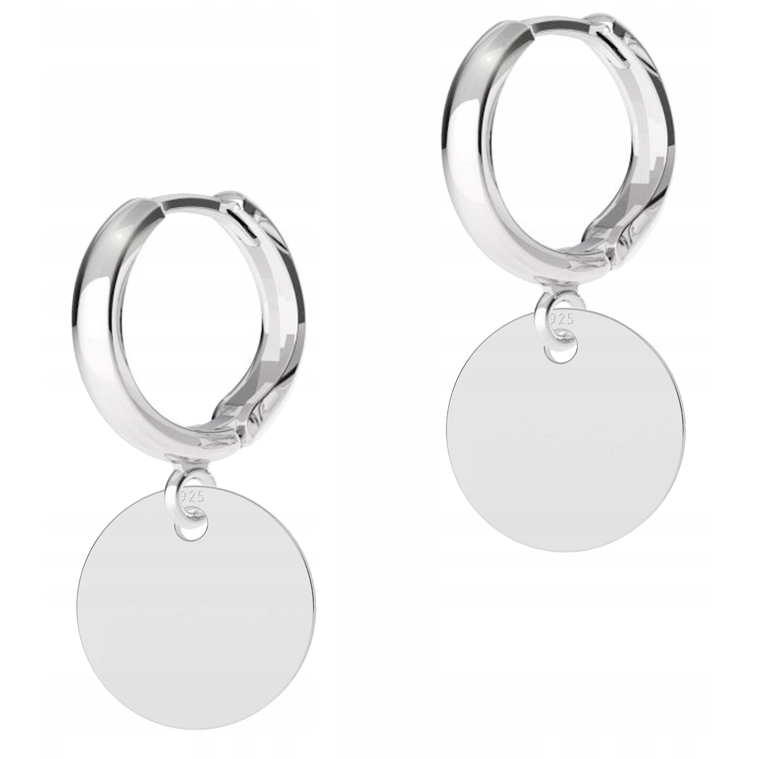 Stříbrné Náušnice Kruhy Kulaté Plechy Závěsná kola Plech Stříbro 925