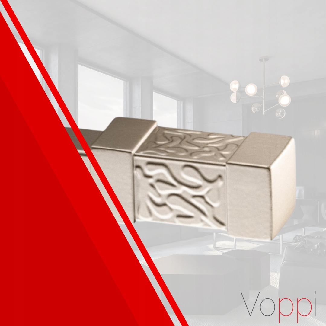 ZAKOŃCZENIE WENUS ZAŚLEPKA DO KARNISZA KWADRO 20x20mm CZARNY BIAŁY SATYNA Marka Voppi