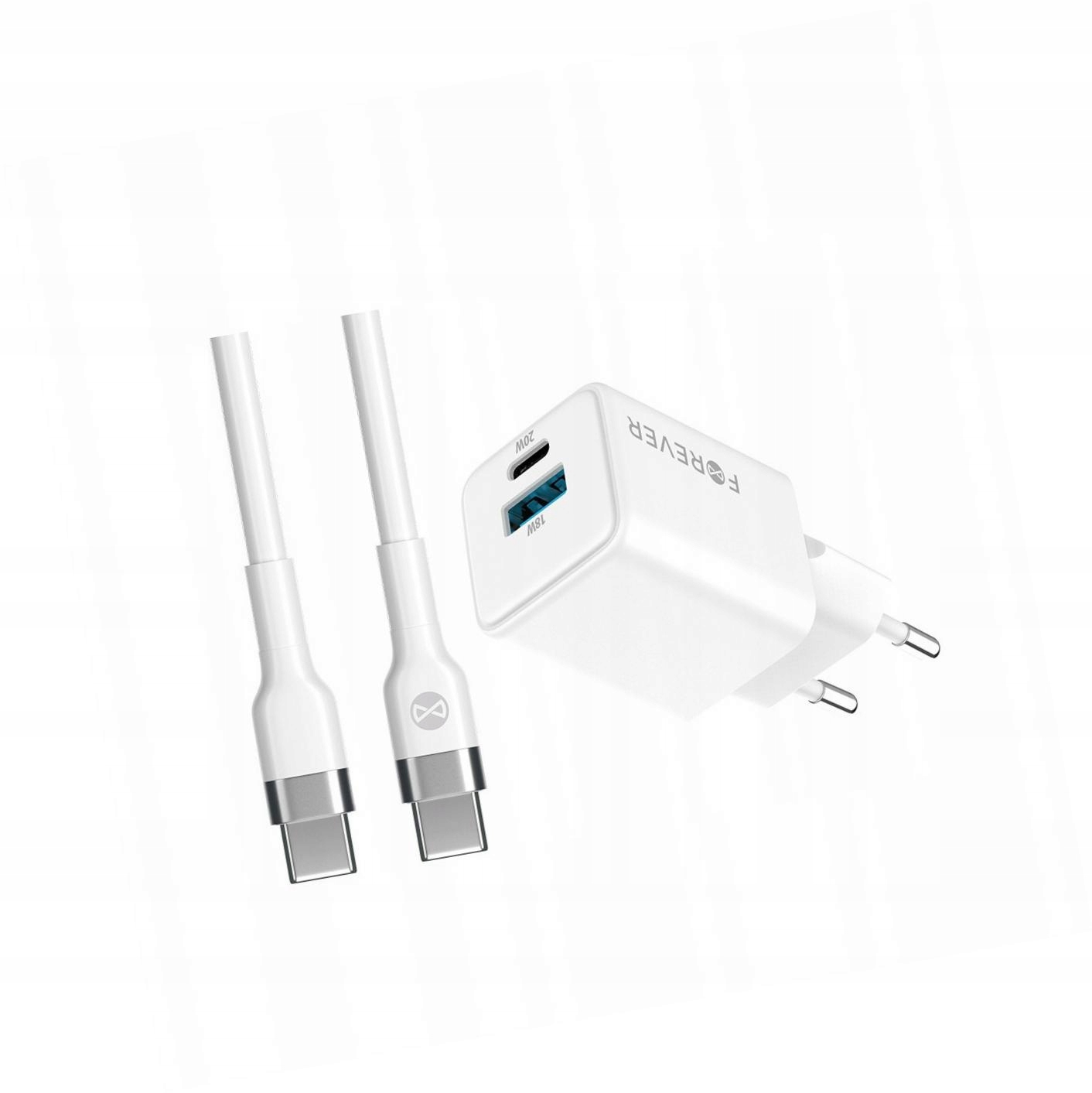 Szybka ładowarka GaN 20W Usb i Usb-c z kablem do Samsung Galaxy S25 Edge