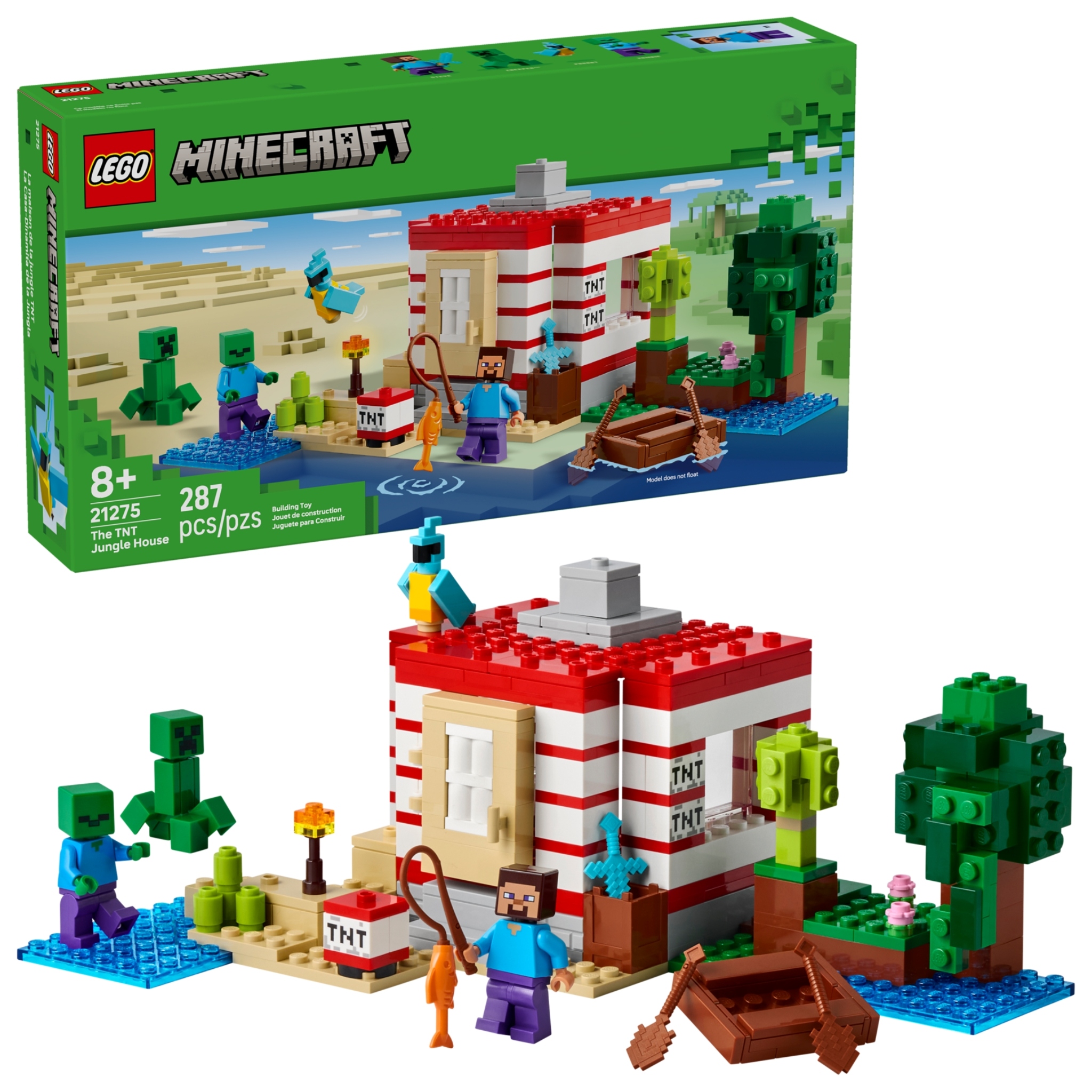 Lego Minecraft 21275 Dům Tnt v džungli Stavebnice Sada s figurkami 8+