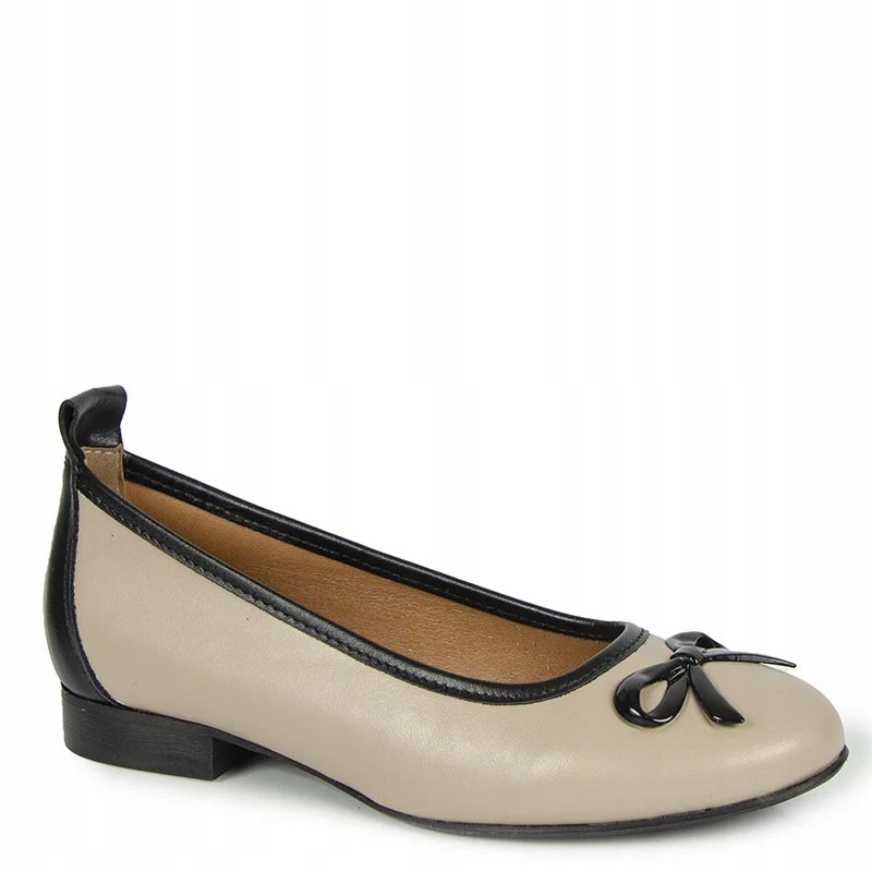 Laroni 2985 Béžovo-černé Kožené Baleríny 37