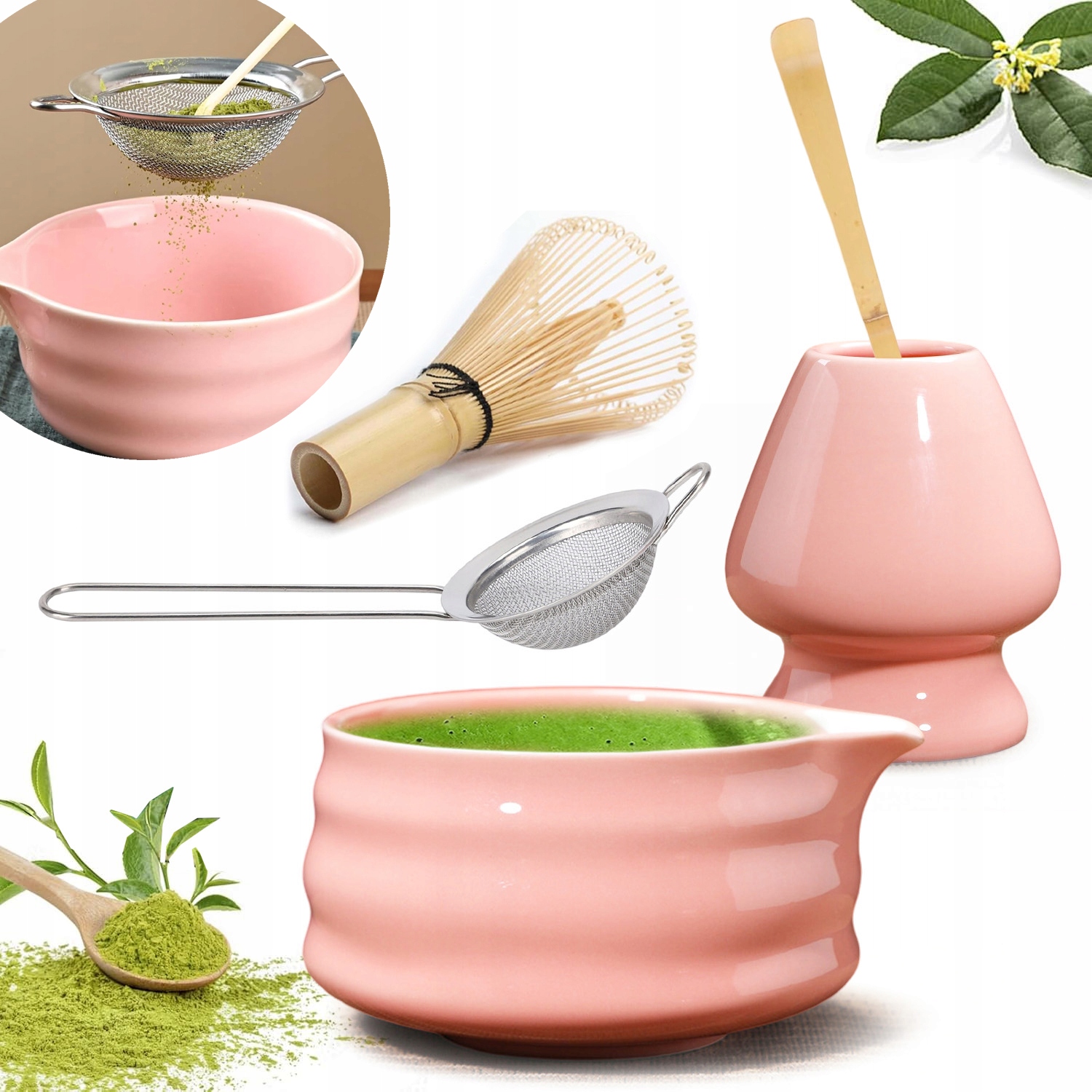 5X Dárková Sada Na Čaj Matcha Sada Na Přípravu Čaje Matcha Keramika