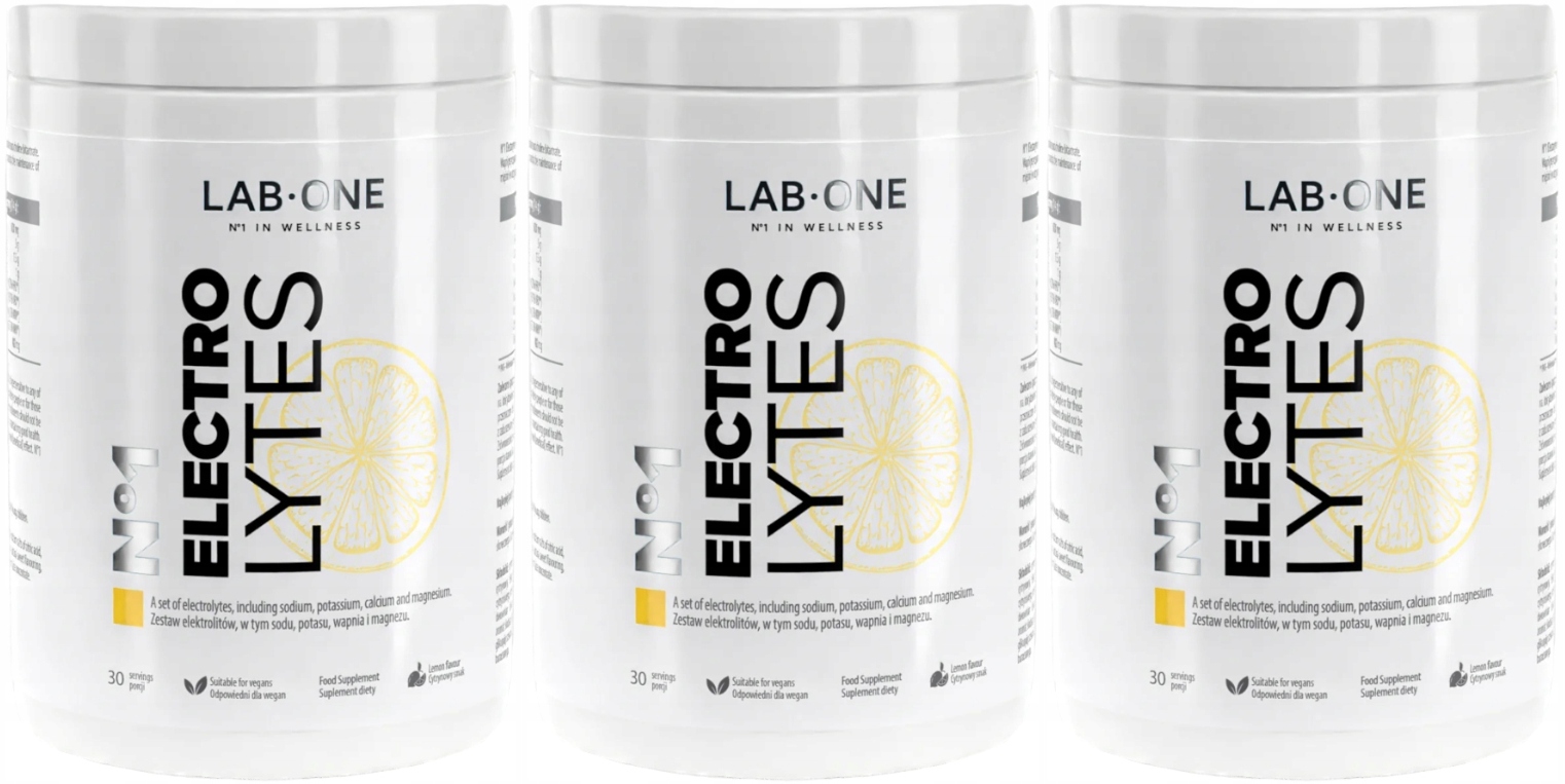 3 x Lab One N°1 Electrolytes Citronová příchuť Nervový systém Energie 30 porcí