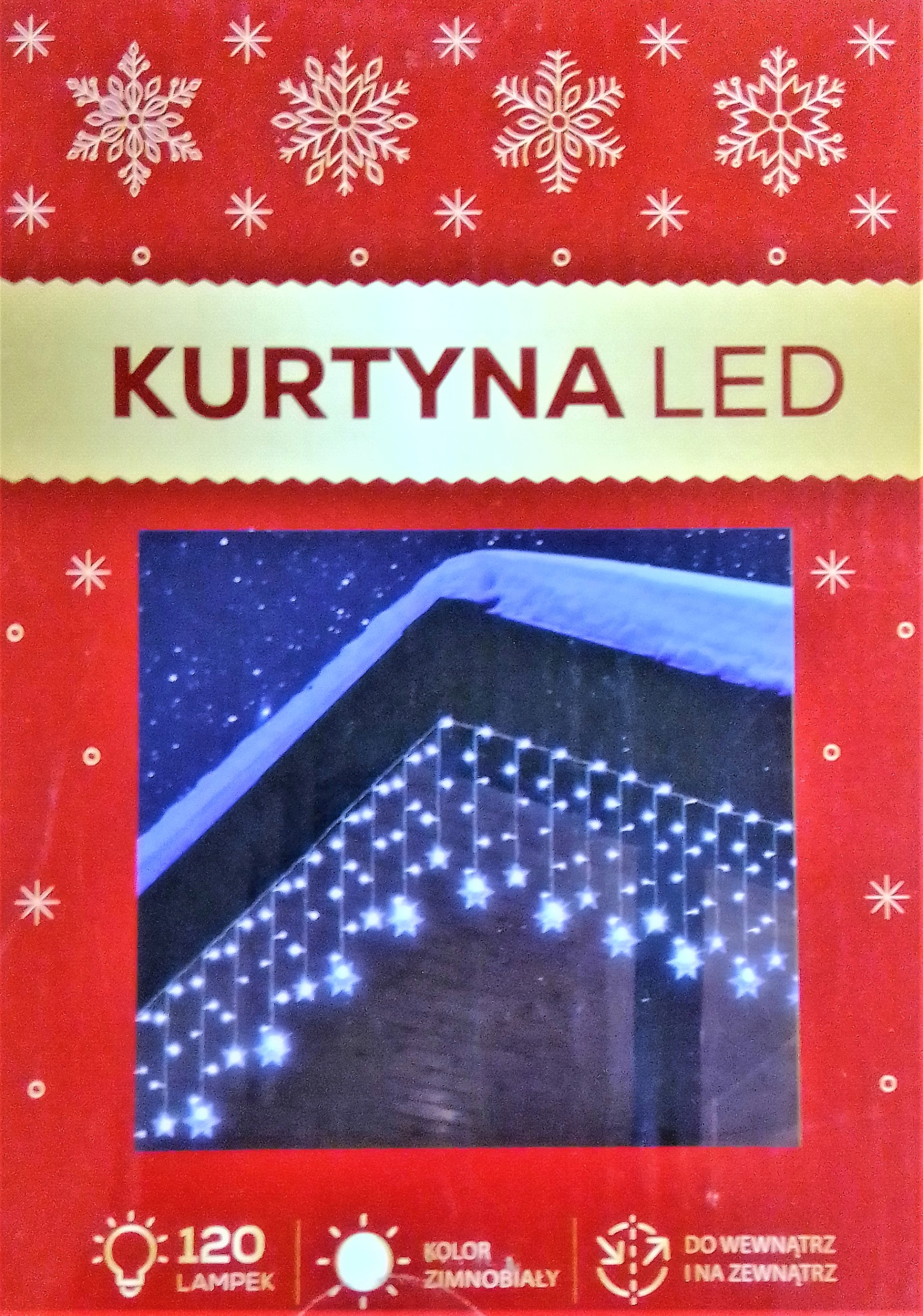 

Zasłona świetlna kurtyna Wiszące Lampki 120 Led